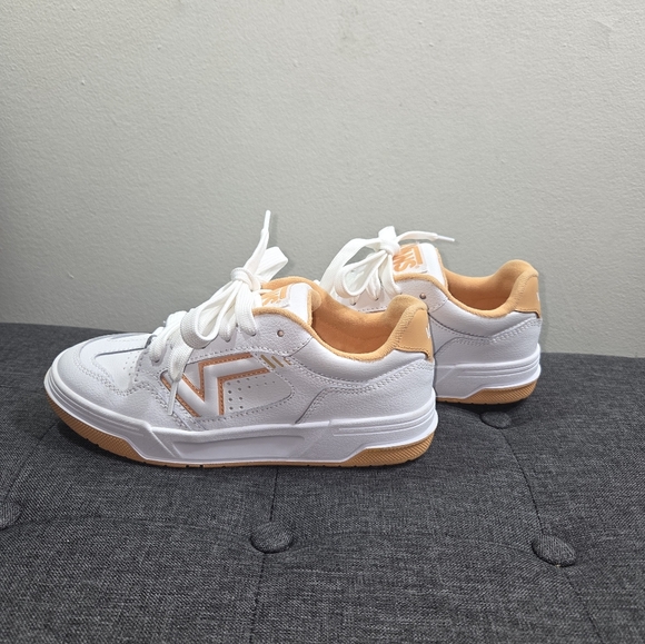 Vans Women's White and Orange Sneakers - Picture 1 of 8